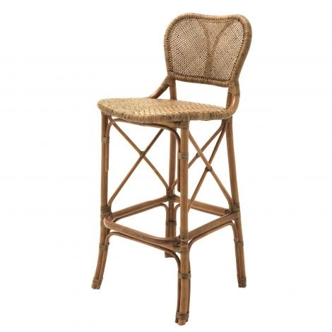 Bar Stool Colony honey finish , Rattan | honey finish , A. 48 | B. 50,5 | C. 104,5 | D. 40 | E. 74,5 cm 