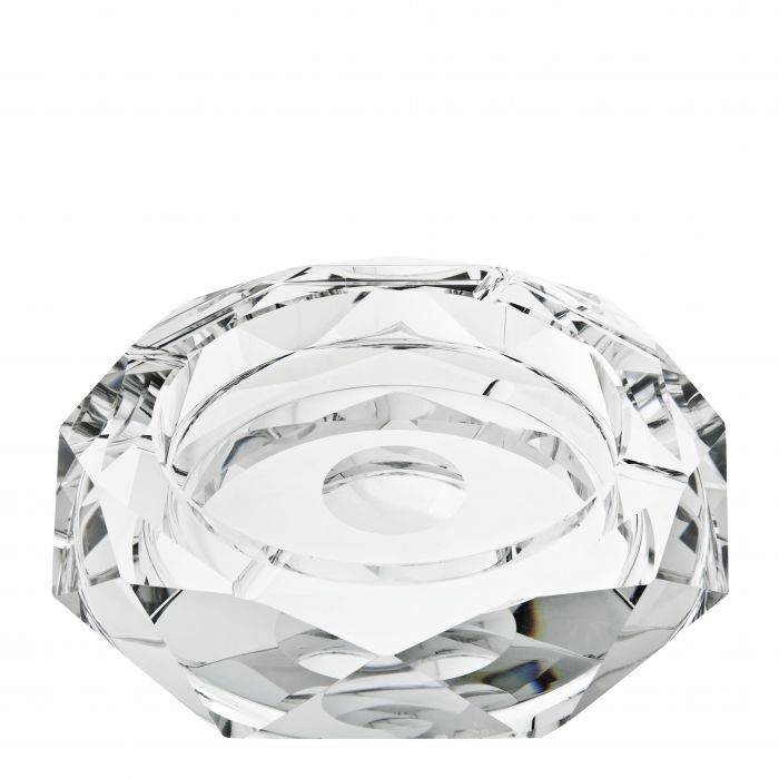 Ashtray Bruce ø 25 cm , Crystal glass , ø 25 x H. 5 cm