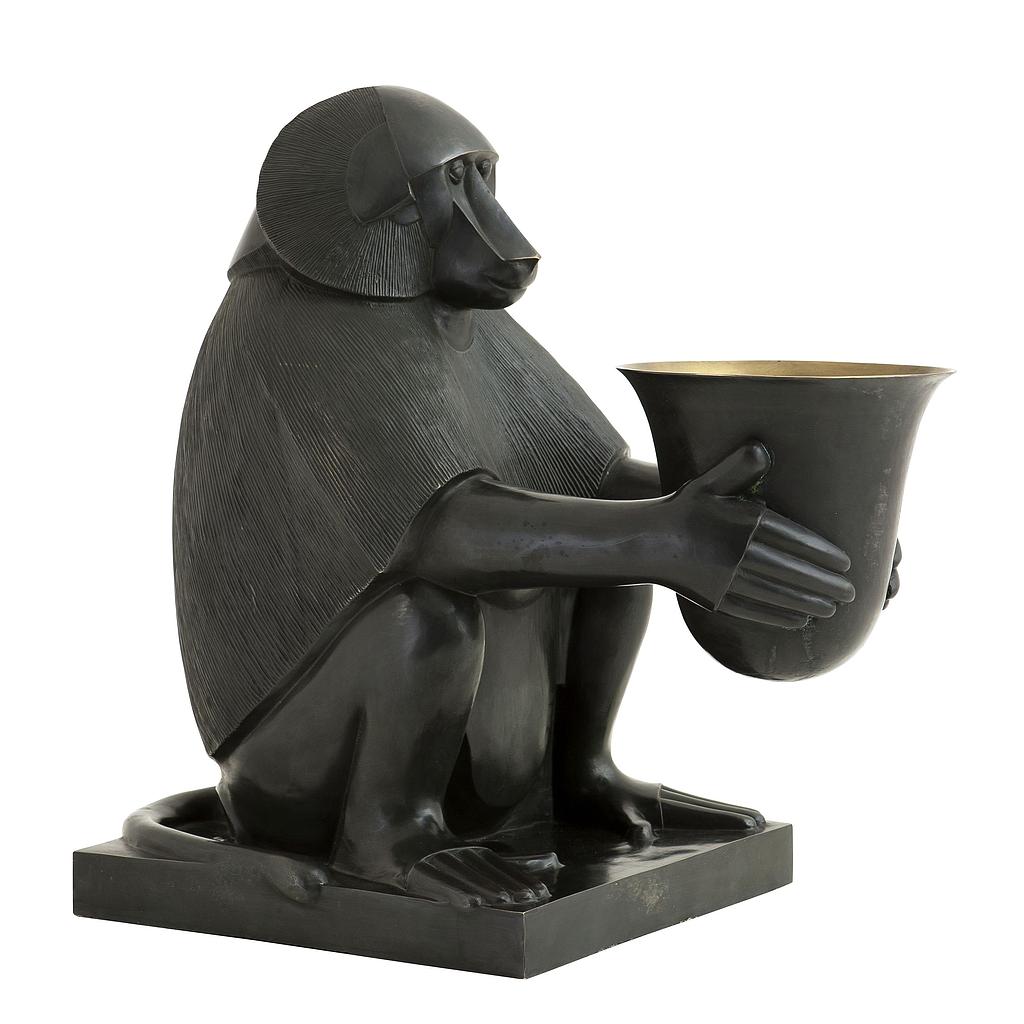 Art Deco Monkey with light , Bronze patina