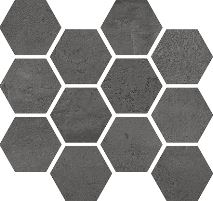 Hangar Esagona Black 300x300x9.5 - ret - R10 B - V3 - 0.54m2 - 2.02 kg/ pce