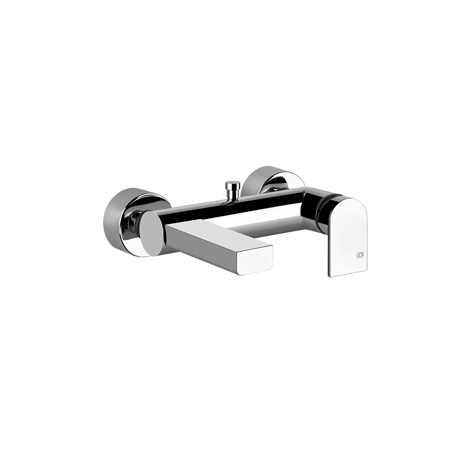 Mélangeur de bain VIA MANZONI, E 150 mm, avec raccords excentriques 1/2 X 3/4, sans tuyau de douche et douchette, groupe acoustique II, débit 23 l/min, chromé