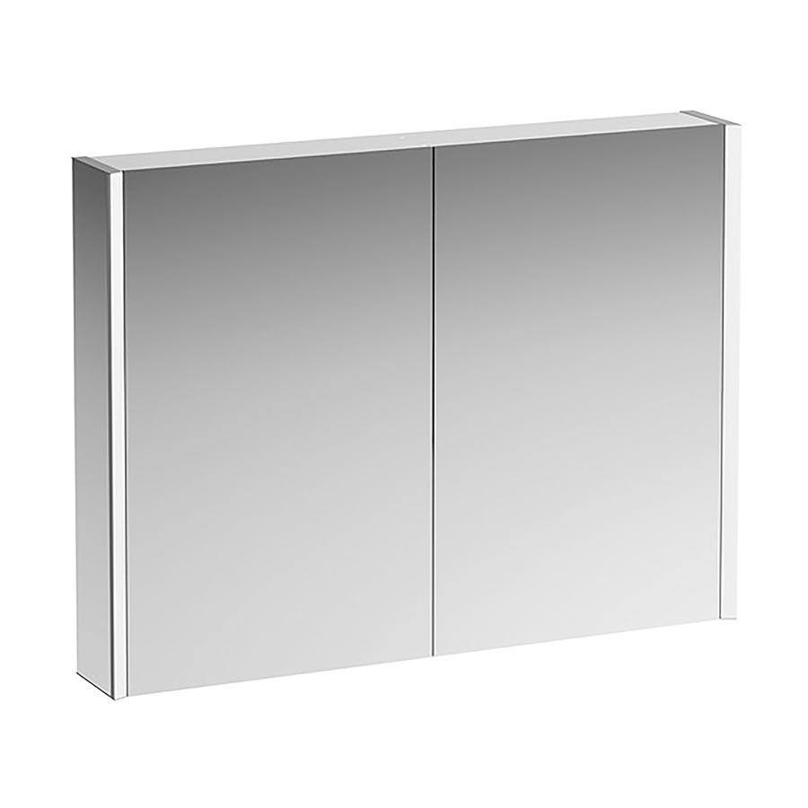 Armoire de toilette FRAME 25 LED 100,0 x 75,0 x 15,0 cm 2 portes à double miroir 2 prises, éclairage LED vertical, 4000 Kelvin, 2x 14 W IP44, miroir