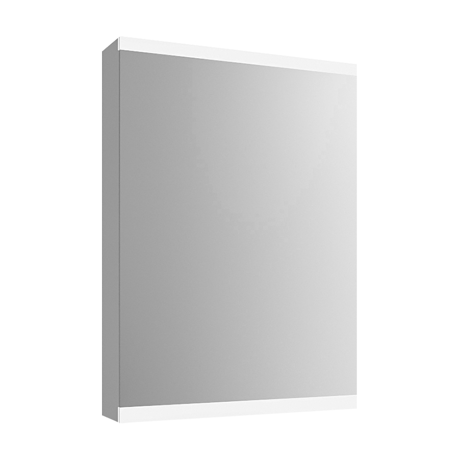 Armoire de toilette METRUM 50 x 71,7 x 13,6 cm profil en aluminium, prise double en haut à droite ou à gauche, porte à double miroir charnières à droite éclairage LED, 2540 Lumen IP24, standard, blanc