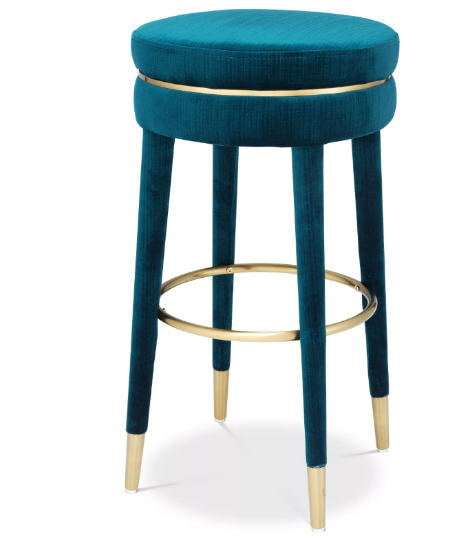 Bar Stool Parisian catania blue velvet  