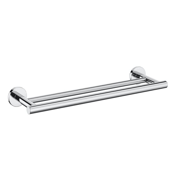 Porte-serviettes double 60 cm ARCHITECT S+ 59.5 x 13.2 x 5.5 cm, chromé