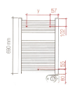 [1619M0000] Radiateur sèche-serviettes SANTIAGO Droit, H 69 x L 50 cm, 300W, électrique, thermostat SMART Plus, blanc RAL9016