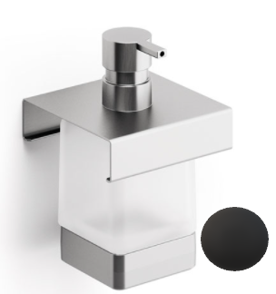 [1690C1040] Module distributeur de savon liquide INDISSIMA, L100 x H152 mm, verre satiné 0.25 Lt, NE acier inox noir mat