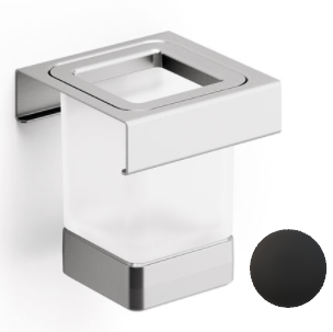 [1690C1041] Module porte-verre INDISSIMA, L100 x H106 mm, verre satiné, NE acier inox noir mat