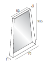 [1616C3995] Miroir mural "ERCOLE" en métal peint avec bande gravée et LED intégrées. Prise et interrupteur pas disponible. Lumière naturelle 4000°K, finition métal : Titane