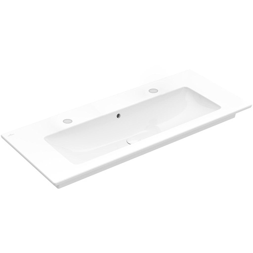 [1624S0233] Lavabo VENTICELLO 120 x 50 cm, céramique avec trop-plein, pour meuble suspendu, 2 trous robin., standard, blanc