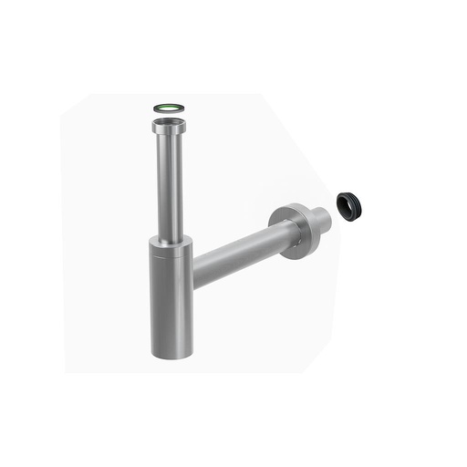 [1614C0670] Siphon de lavabo INOX MATER 1 1/4" x 40 mm, acier inoxydable y compris joint connecteur, inox brossé