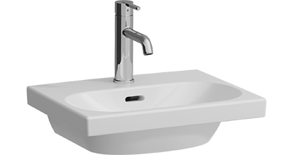 [1624C0707] Lave-mains LUA 45 x 35 cm, céramique avec trop-plein, 1 trou robin., standard, blanc