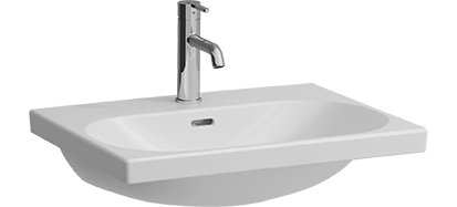 [1624C0710] Lavabo LUA 60 x 46 cm, céramique pour meuble suspendu avec trop-plein, 1 trou robin., standard, blanc