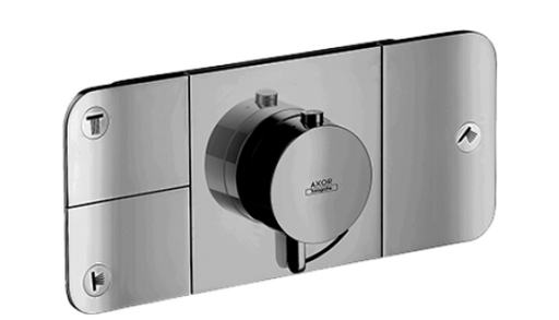 [1621C1636] Set de montage final 27 x 12 cm, poussoirs pour commander 3 fonctions débit par utilisateur 24 l/min sans corps à encastrer Nr. 45710180, groupe acoustique I, chromé
