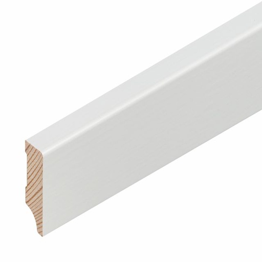 [1416C0519] Plinthe massive pin blanc couvrant laquée RAL 9010 
40/12/12 mm - longueur 4ml - 40ml/pqt 