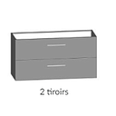 [16GEN9830] Meuble sous vasque double, 2 tiroirs "LAURA" avec double découpe siphon, poignée chromée/brillante, Dim.1194xH608x453mm, COULEUR Chêne Sanremo CHS