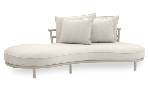 [3010C1120] OUTDOOR SOFA LAGUNO RIGHT - Sand finish | lewis off-white/grey - Including outdoor cushion set - W. 220 | D. 120 | H. 59 | SD. 96 | SH. 34 cm (copie)