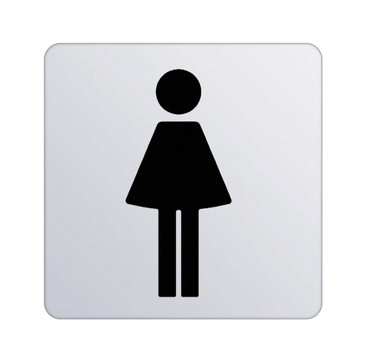 [1690C1580] Pictogramme toilettes Plan Dames, chromé