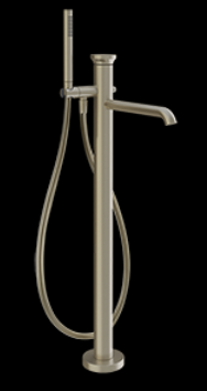 [1621C2125] Mitigeur de baignoire sur socle H. jusqu'à l'aérateur 787 mm avec douchette et flexible 1500 mm. Insert 66600 en finition inclus. 727 Brass Brushed PVD