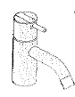 [1621C2231] Mitigeur de lavabo avec bec fixe, poignée standard 25 mm, hauteur 120 mm (percement du trou sur plan 32 mm), 70 PVD d'oré brossé