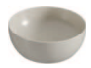[1624C0923] Vasque à poser ronde RE-CERAMIC diam. 405 x 150 mm 100% recycled (aspérités, peau d'orange possible) sans trop-plein inclus bonde avec couvercle en céramique, Taupe natural