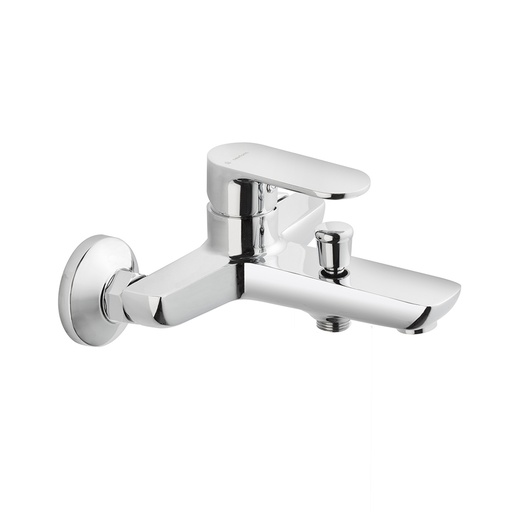 [1621M0095] Mélangeur de bain EXTRO nu, E 150 mm, avec raccords excentriques 1/2 x 3/4, chromé