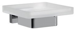 [1690C0298] Porte-savon mural NEW LEA 1800 jatte en verre satiné, Nickel brossé