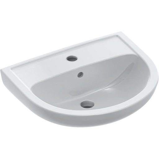 [1624M0235] Lavabo 55 x 43,5 cm Saval, céramique arrondie, avec trop-plein, 1 trou de robinetterie, standard, blanc