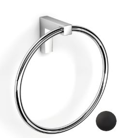 [1690C0487] Porte-serviette anneau, XONI, H19.3 x L19 x P7 cm, noir mat laqué