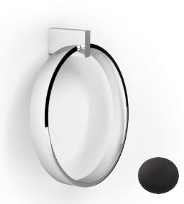 [1690C0544] Porte-serviette anneau, LAPIANA, H22 x L20 x P9.5 cm, chromé noir mat