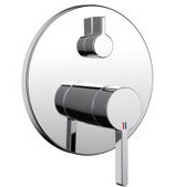 [1621S0842] Mélangeur de bain BEVO UP set de montage final, inverseur, plaque de recouvrement D 17 cm, dispositif d'antisiphonnage intégré, sans corps à encastrer 39.999.900.931 / 39.999.910.931 groupe acoustique I, chromeline