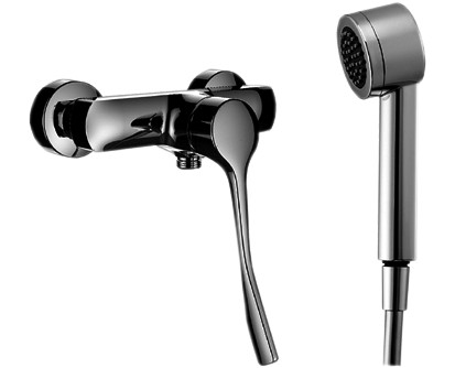 [1621C0477] Mélangeur de douche CITYPRO SK LIBERTY, E 153 mm, raccords d'arrêt 1/2" x 1/2", tuyau de douche Simiflex 1500 mm douche Aquajet, groupe acoustique II, CHROME