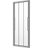 [1613H0118] Porte coulissante S400 pour cloison latérale 88,5-92,5 cm, H 200 cm 3 panneaux, verre véritable clair, argent poli