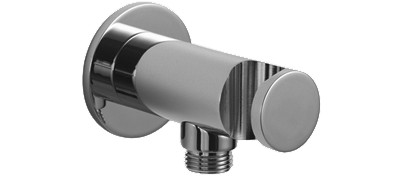 [1621C0753] Coude de raccordement KWC 1/2", avec support de douche rosace D 60 mm, chromeline