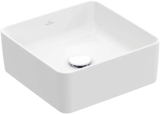 [1624S0209] Lavabo à poser COLLARO 38 x 38 cm, céramique, carré sans trop-plein, blanc