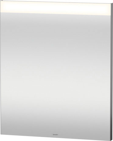[1617C0107] Miroir lumineux GOOD LED 60,0 x 70,0 x 3,5 cm bandeau lumineux en haut interrupteur mural, module LED température couleur 4000 Kelvin, 8 W, IP44++, fixations incluses