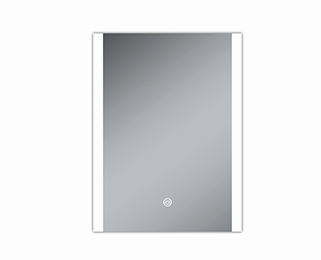 [1617C0120] Miroir LED Porto aluminium 60 X 80 X 3.3 CM, cadre en alu glace miroir de 5 mm, cadre en acrylique bicolore éclairé par des LED 4000/6000 K, pose verticale ou horizontale au choix, capteur tactile pour la mise en marche et l'arrêt, avec matériel de fixation