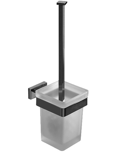 [1690C0667] Porte-balai de WC - NEW LEA 1800, récipient en verre satiné, chromé
