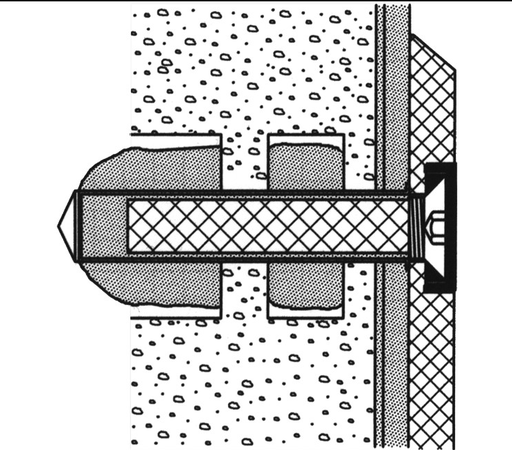 [1690C0755] Matériel de fixation NORMBAU CAVERE, pour barre d'appui escamotable 585 593-595 et strapontin 585 610/611 pour béton mortier y compris