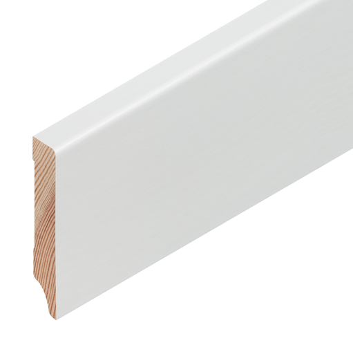 [1490C0181] Plinthe massive pin blanc couvrant laquée RAL 9016 60/12/12 mm - longueur : 4ml