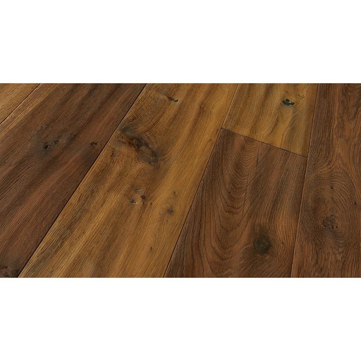 [1411N0000] Parquet Symphonie - Note - 1030 LR 3 plis Chêne fumé foncé - Rabotée main, brossé - 15 x 1800 - 3200 x 170 - 260 mm (4 largeurs) - Couche d'usure env. 4 mm