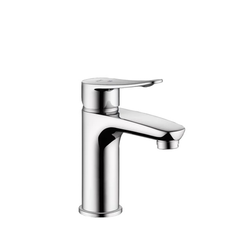 [1621C0820] Mélangeur de lavabo ACTIVO S 100 mm, goulot fixe vidage excentrique, tuyaux de raccordement flexibles 3/8" groupe acoustique NT, chromeline