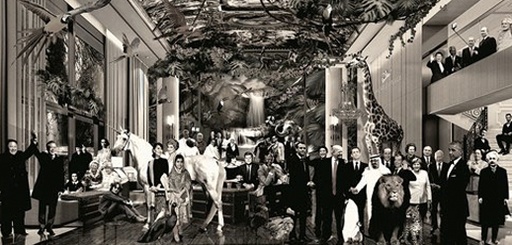 [3210C0017] James Chiew - "We are the world" (sepia) 200 x 100 cm Artwork on plexiglass