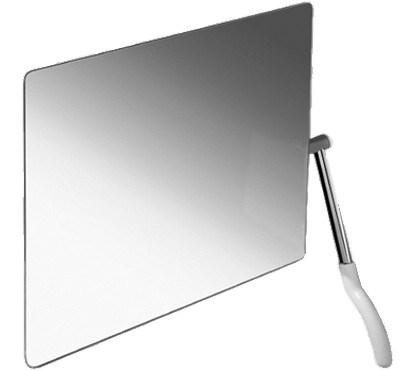 [1618C0169] Miroir inclinable 802 LIFE- SYSTEM, 72,5 x 74,1 x 7,3 cm matériel de fixation levier à gauche, poingée en couleurs Hewi, signalweiss