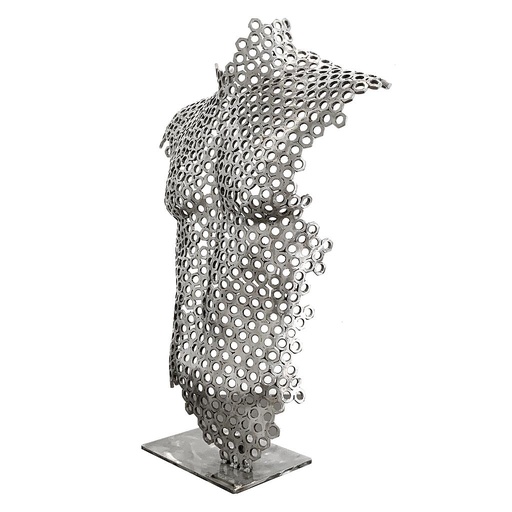 [3210C0032] Sculpture buste "Jules" finition silver 70cm