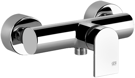 [1621C0911] Mélangeur de douche VIA MANZONI E 150 mm, avec raccords excentriques 1/2 X 1/2, sans tuyau de douche et douchette, groupe acoustique II, débit 27 l/min, chromé