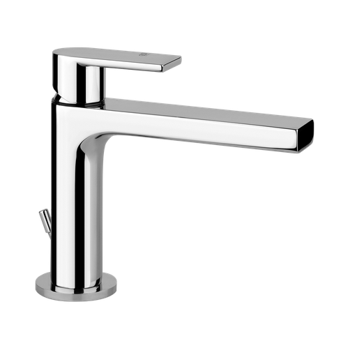 [1621C0984] Mélangeur de lavabo VIA MANZONI S 128 mm, goulot fixe vidage excentrique, tuyaux de raccordement flexibles 3/8", groupe acoustique I, débit 5 l/min, 149 Finox
