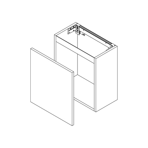[1616M3589] Elément inférieur sous-meuble THEO pour lave-mains P 25.3 x L 45.0 x H 50.0 cm, ouverture Push&Pull sur porte (indiquer ouverture porte à droite ou à gauche A CONFIRMER), mélaminé, Finitions Dekorativo 3D à choix A CONFIRMER
